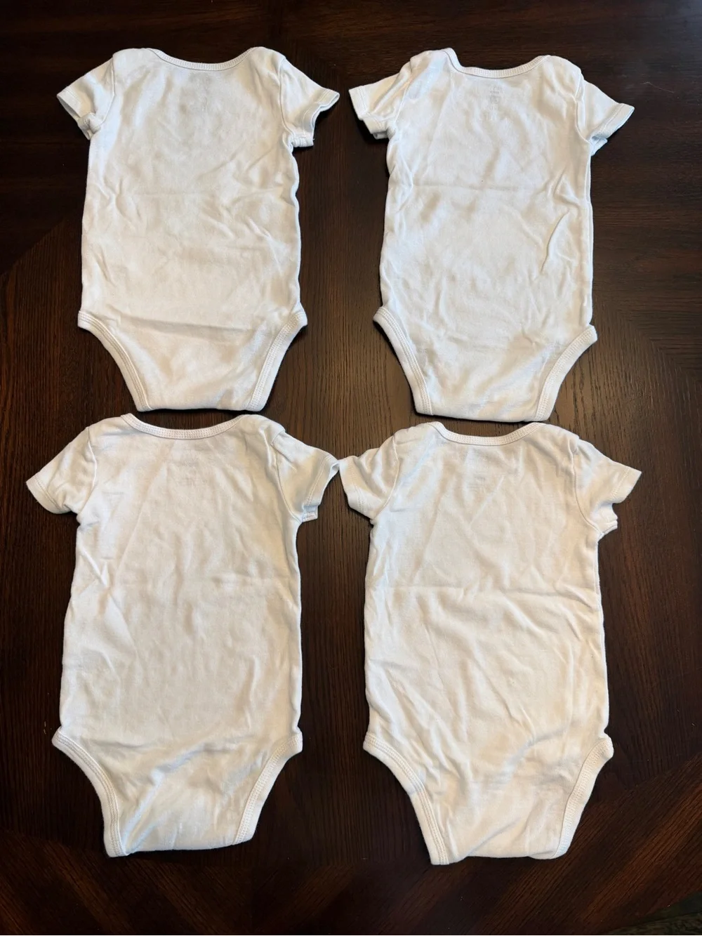 Carter’s Just One You White Short Sleeve Baby Bodysuits Onesies 6M 4 Pack